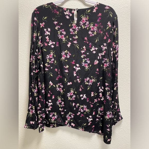 J. Jill Floral Long Sleeve Blouse Button Keyhole Back/Sleeves Lightweight Medium - Picture 2 of 8